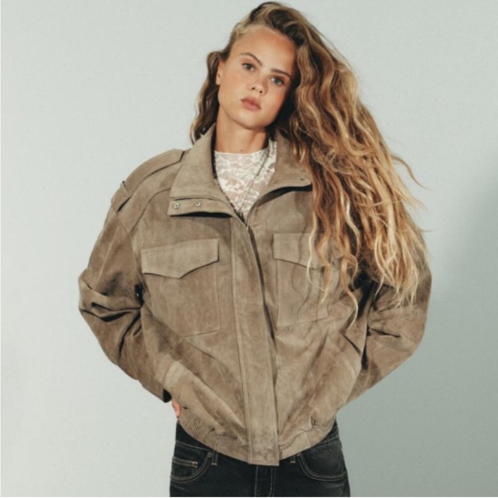 NWT Zara Viral Oversized Suede Jacket